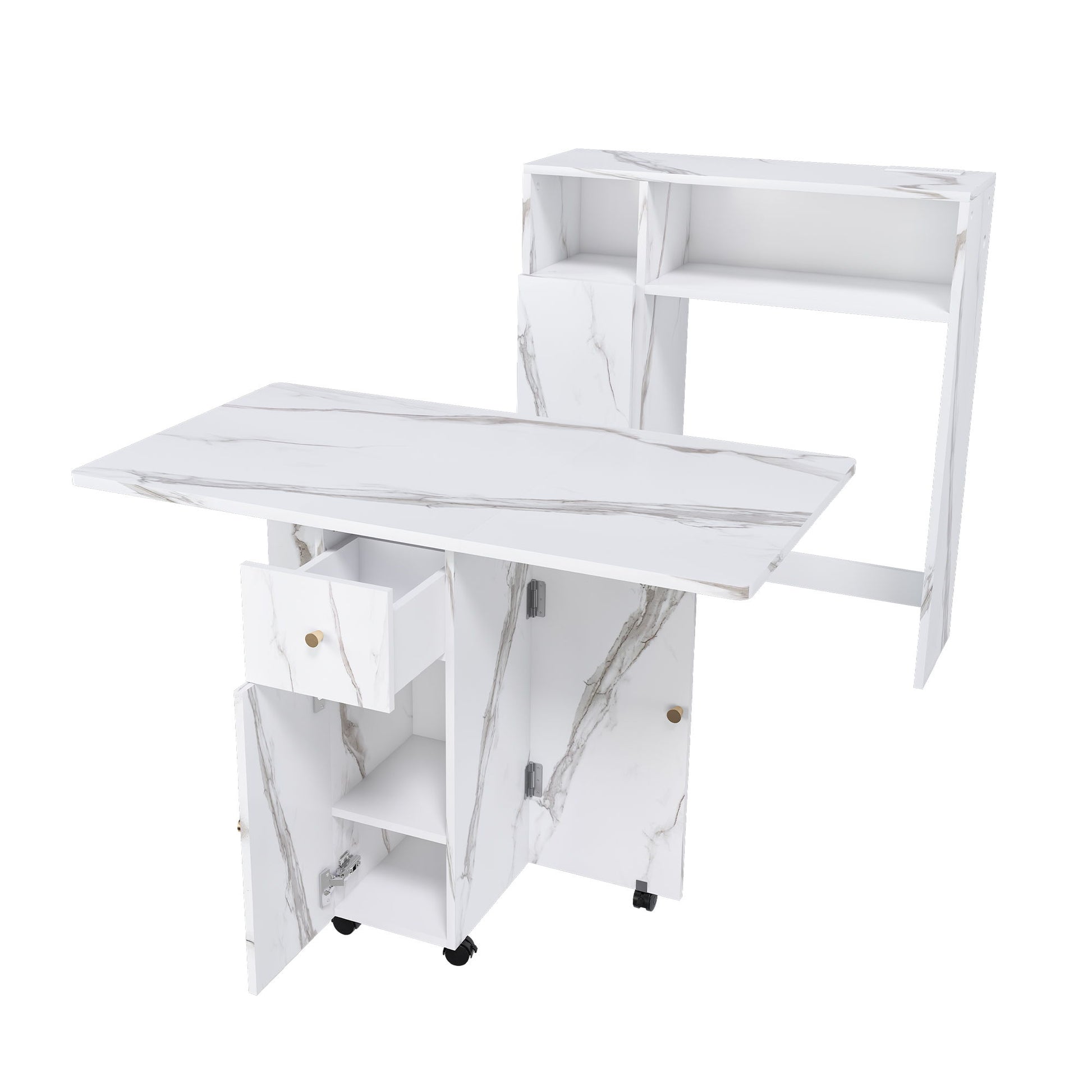 Multifunctional Folding Dining Table With Wall-Mounted Sideboard & Storage Home Essentials