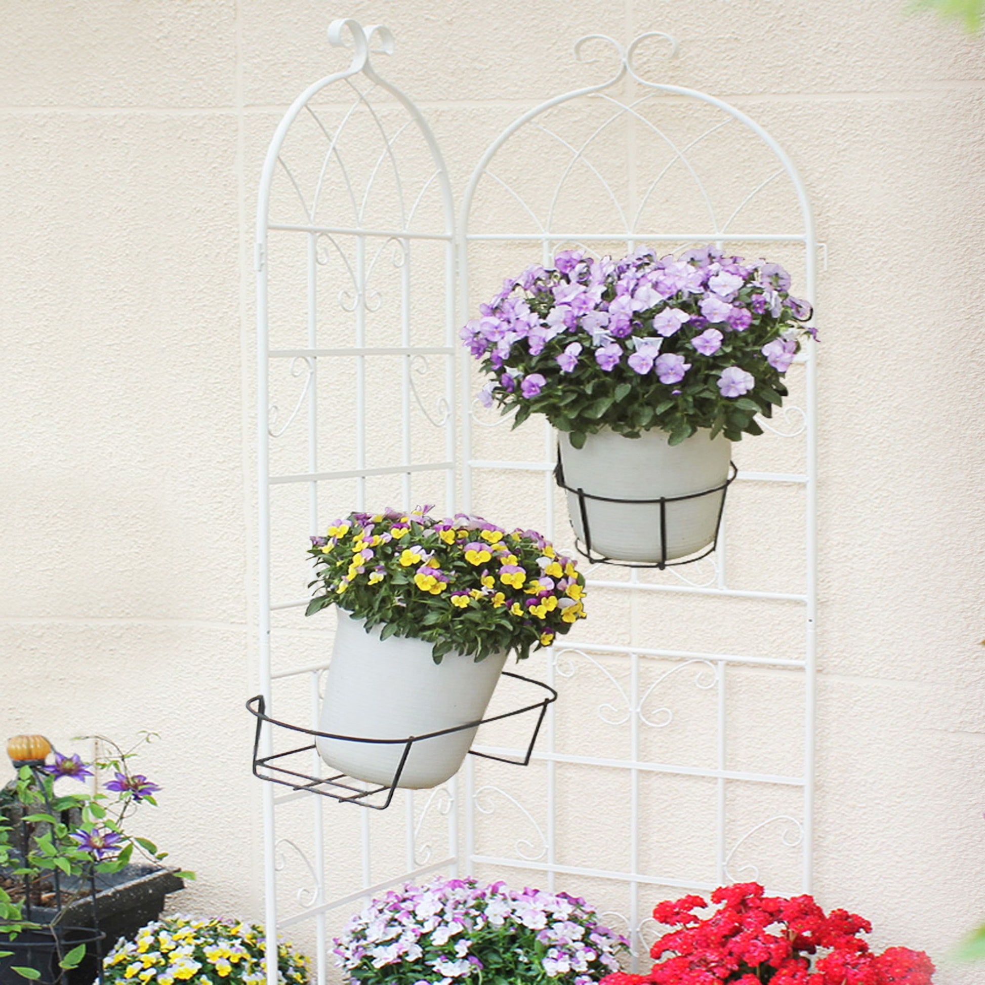 Metal Garden Rustproof Trellis For Climbing Plants Outdoor Flower Support Daily Nest