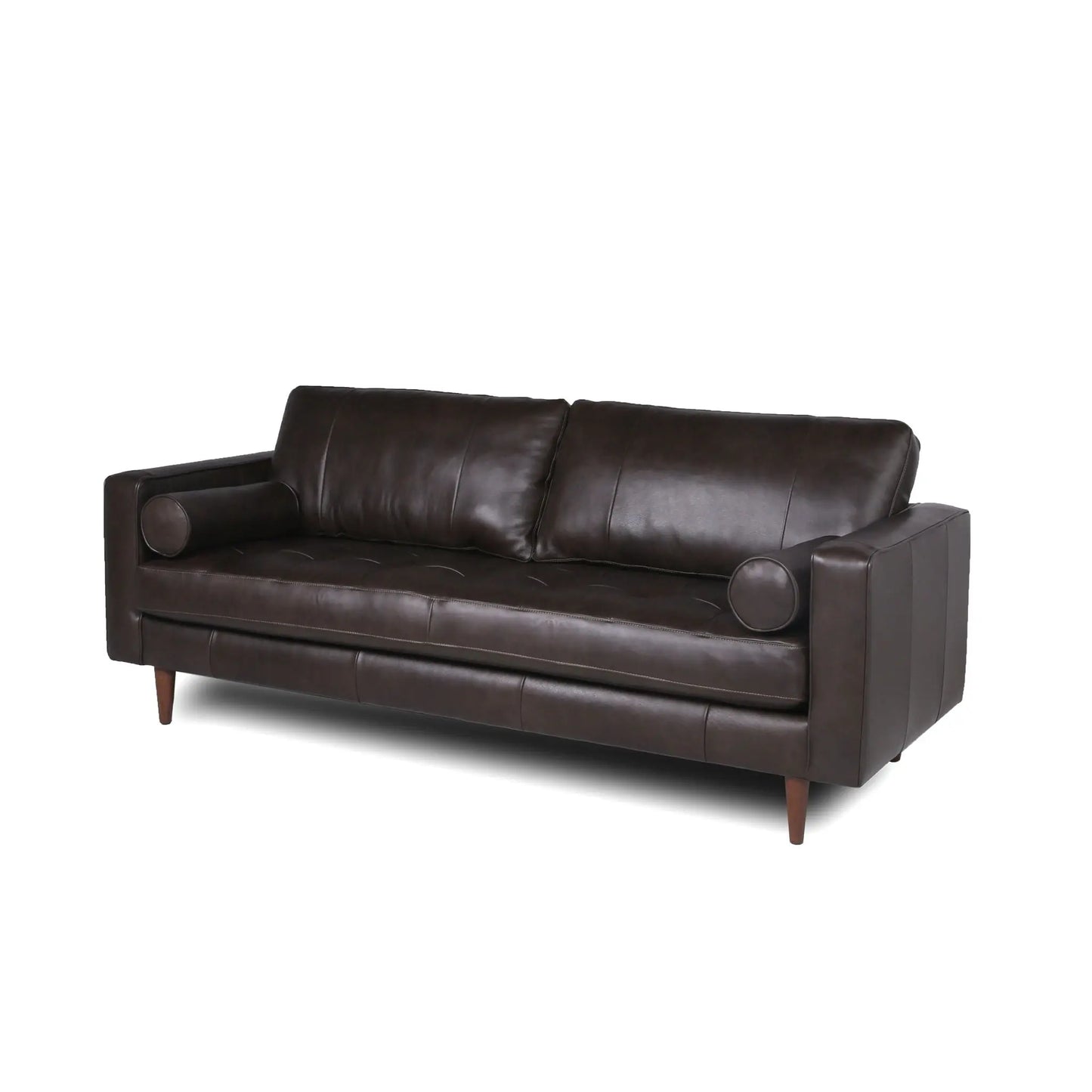 Mid-Century Tufted, Leather Sofa Nicelink