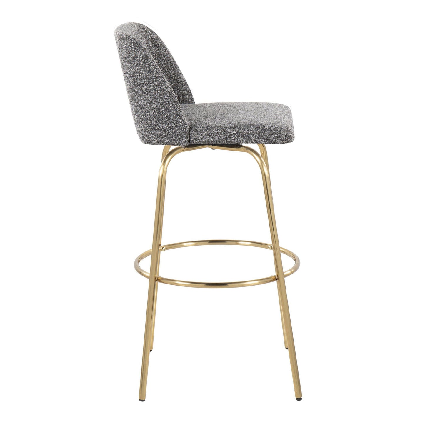 Toriano - Contemporary Fixed Height Barstool With Swivel With Round Footrest (Set of 2) Lumi Source