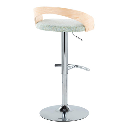 Grotto - Contemporary Adjustable Barstool, Swivel With Rounded T Footrest (Set of 2) Lumi Source