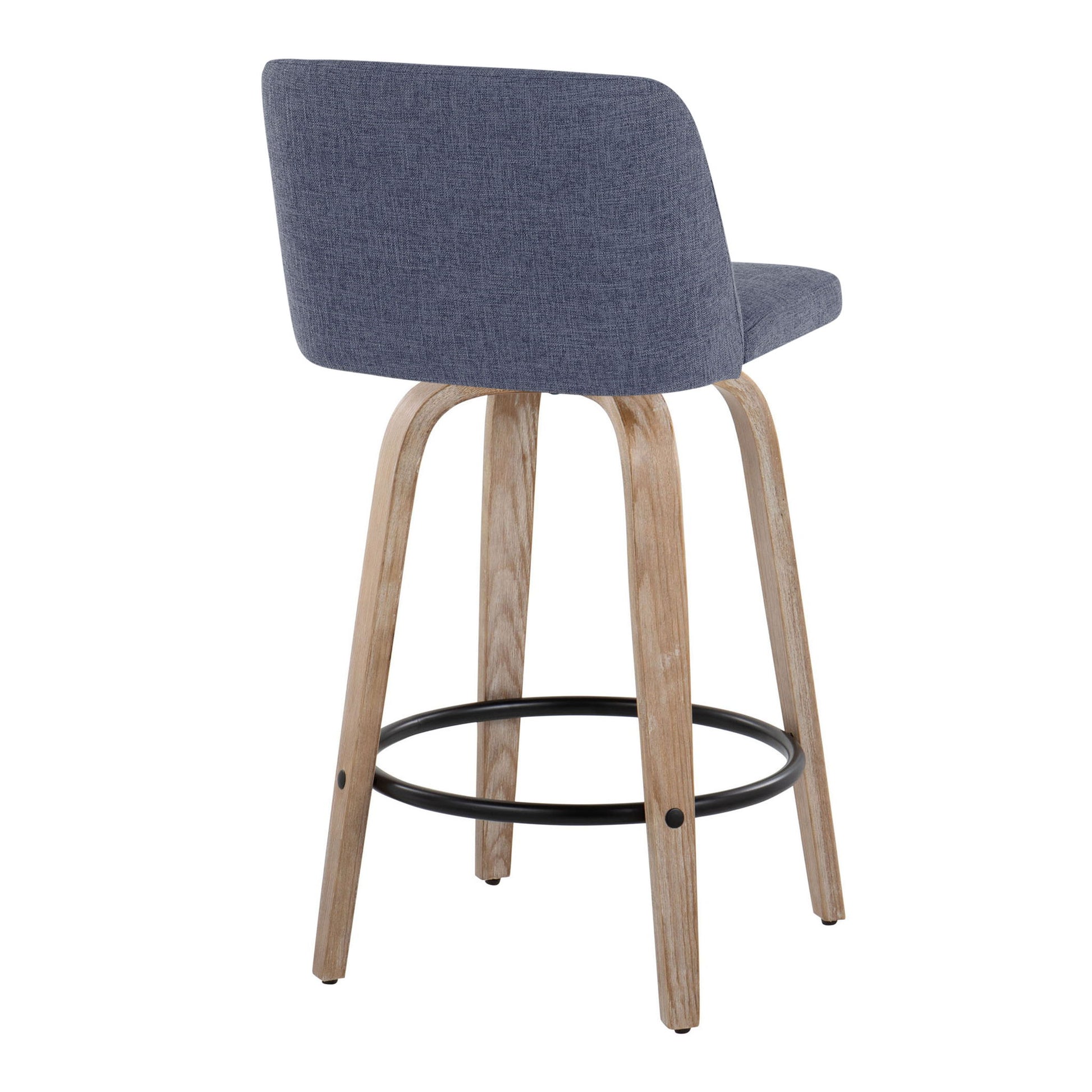 Toriano - Contemporary Fixed-Height Counter Stool & Swivel With Round Footrest (Set of 2) Lumi Source
