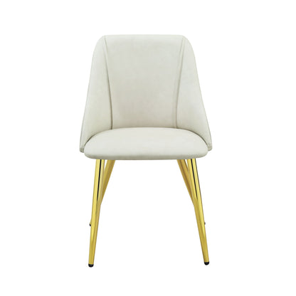 Gaines - Synthetic Leather Side Chair (Set of 2) - White Acme