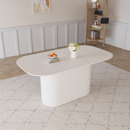 Modern Dining Table With Vertical Striped Legs Home Essentials