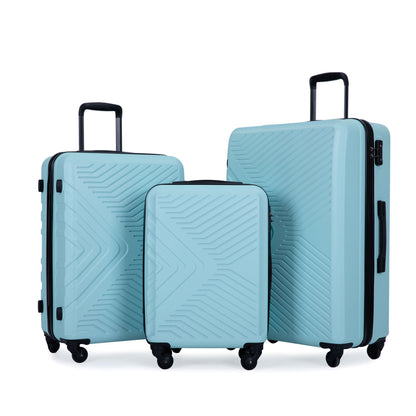 3 Piece Luggage Sets Lightweight Suitcase With Two Hooks, Spinner Wheels, Tsa Lock, Durable Hard Shell Daily Nest
