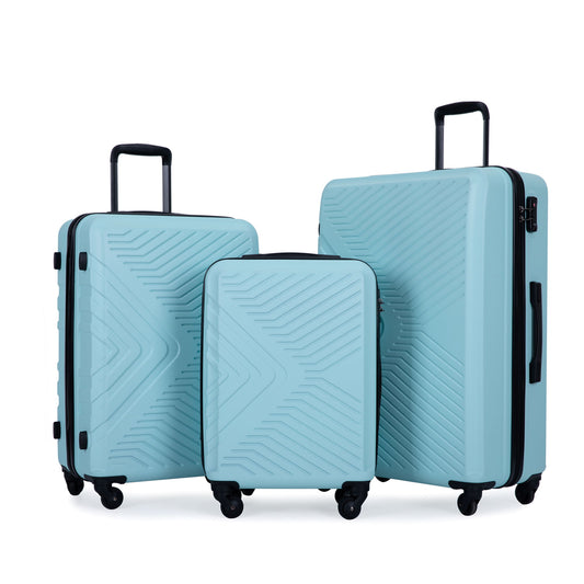 3 Piece Luggage Sets Lightweight Suitcase With Two Hooks, Spinner Wheels, Tsa Lock, Durable Hard Shell Daily Nest