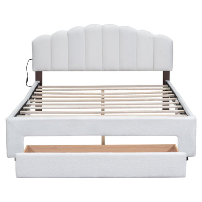 Upholstered Platform Bed With Drawer Halcyon Home