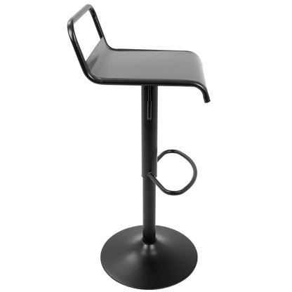 Emery - Industrial Adjustable Barstool With Swivel (Set of 2) - Black Lumi Source