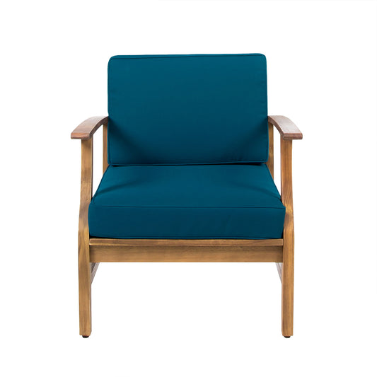 Kaleidoscope - Club Chair With Slat Paneling - Blue Noble House