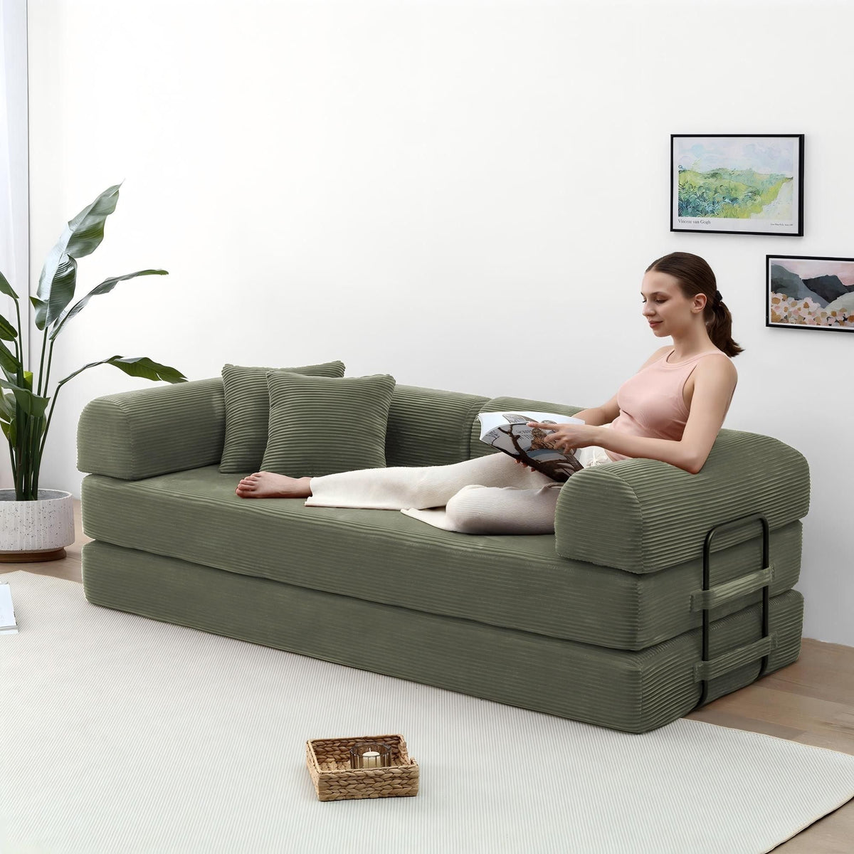 Convertible Foldable Floor Sofa Bed For Living Room Home Essentials