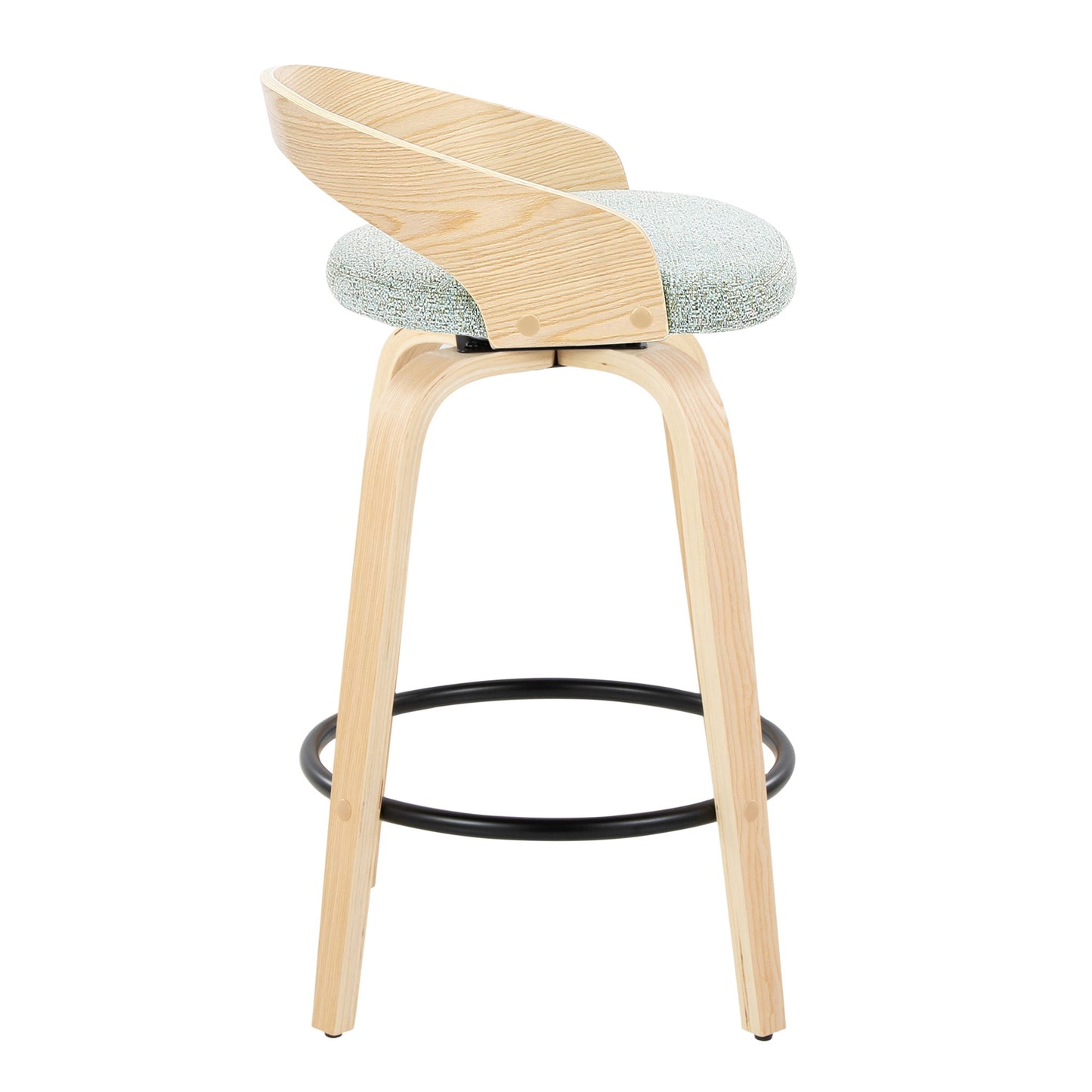 Grotto - Mid-Century Modern Fixed Height Counter Stool Swivel &h Round Footrest Lumi Source
