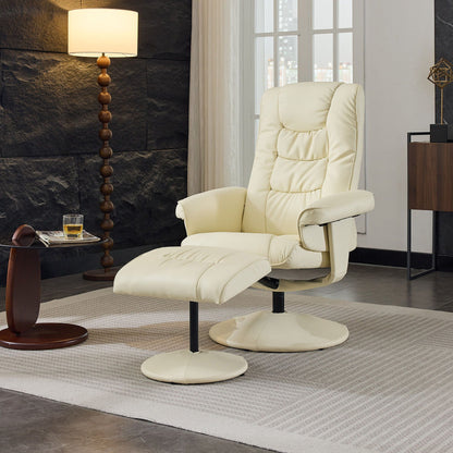 Recliner Chair With Ottoman, 360° Swivel Massage Lounge Chair With 5-Point Vibration & Heated Seat Home Essentials