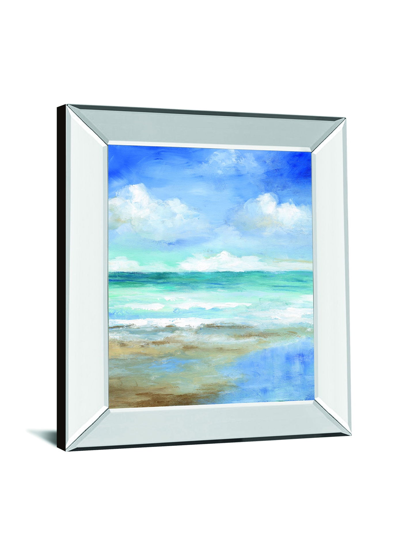Washy Coast II By Nan - Mirror Framed Print Wall Art - Blue