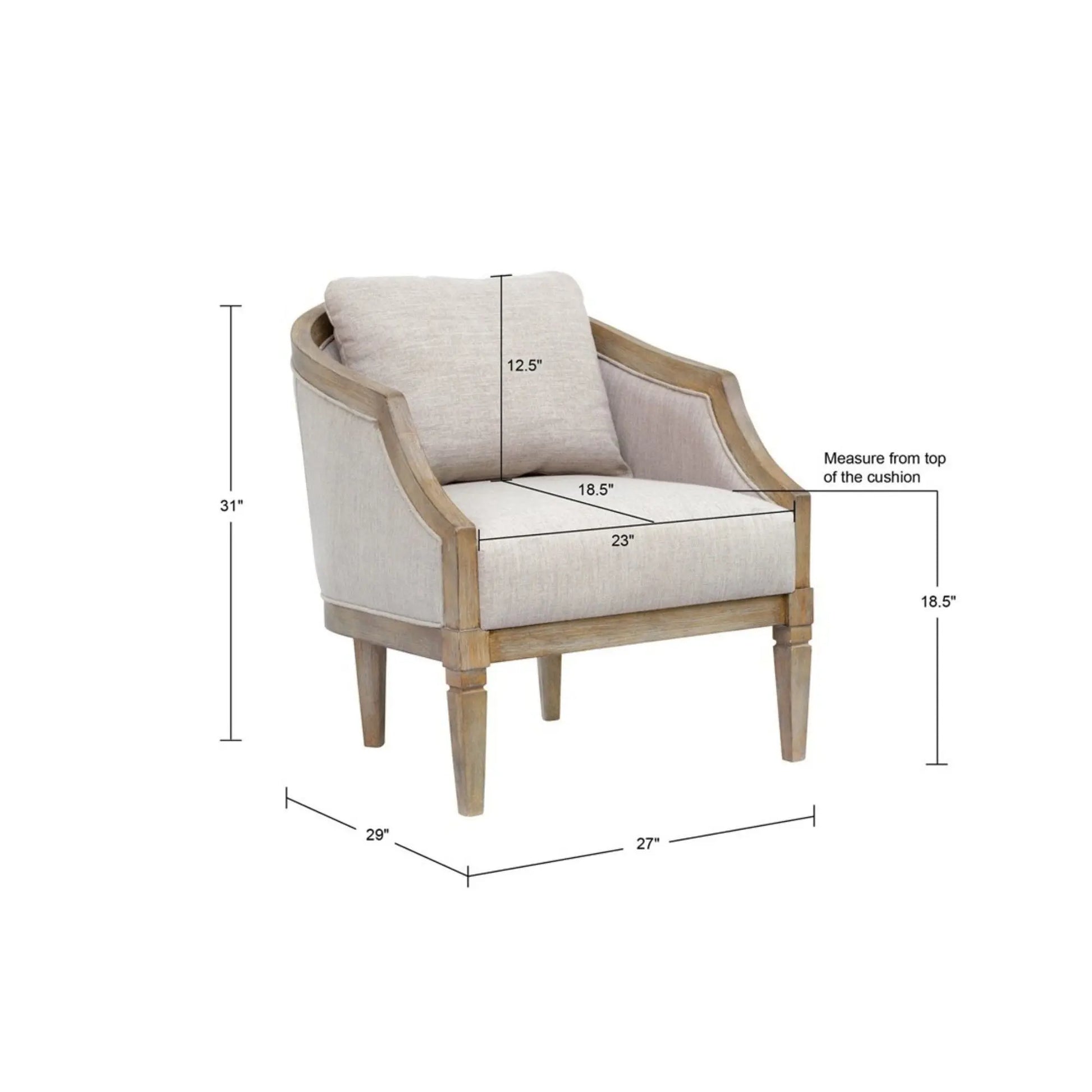 Classic Chair With Jacquard Upholstery - Beige JLA