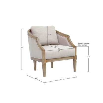 Classic Chair With Jacquard Upholstery - Beige JLA