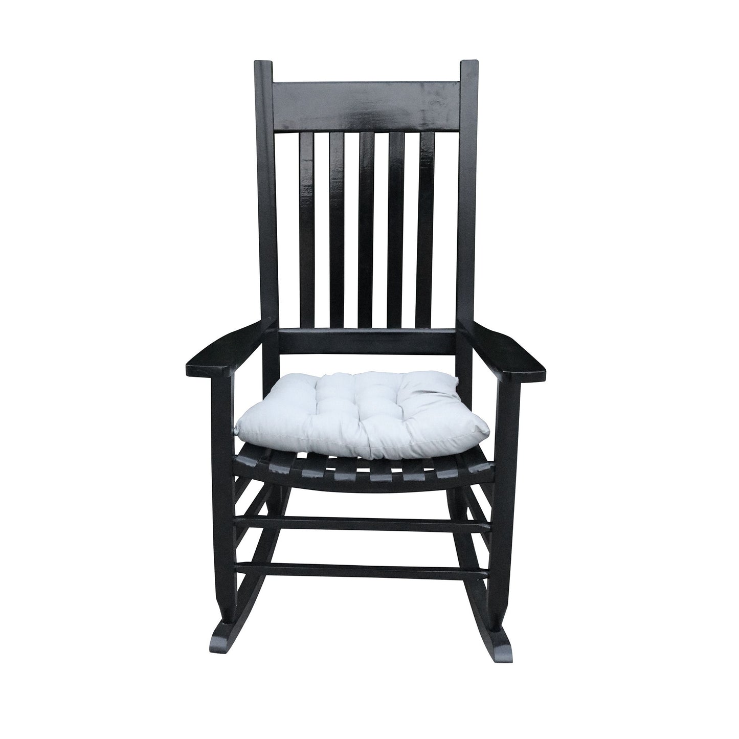 Classic Wooden Porch Rocker Chair White Populus Wood Comfortable Design Home Essentials