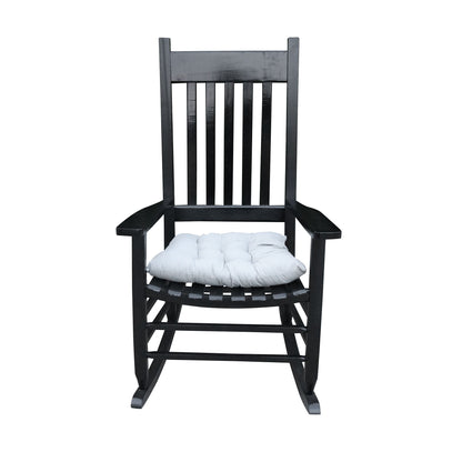 Classic Wooden Porch Rocker Chair White Populus Wood Comfortable Design Home Essentials