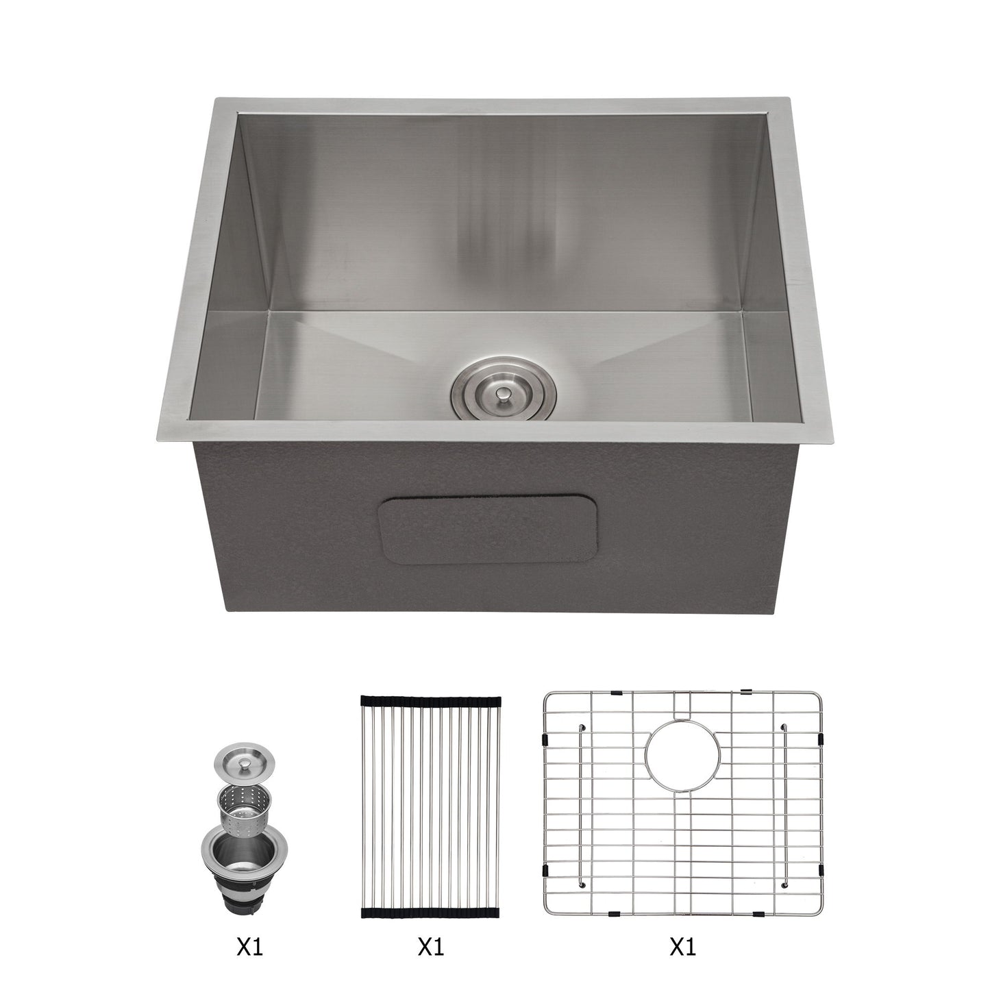 Modern Undermount Stainless Steel Kitchen Sink 16 Gauge, Deep Single Bowl Daily Nest