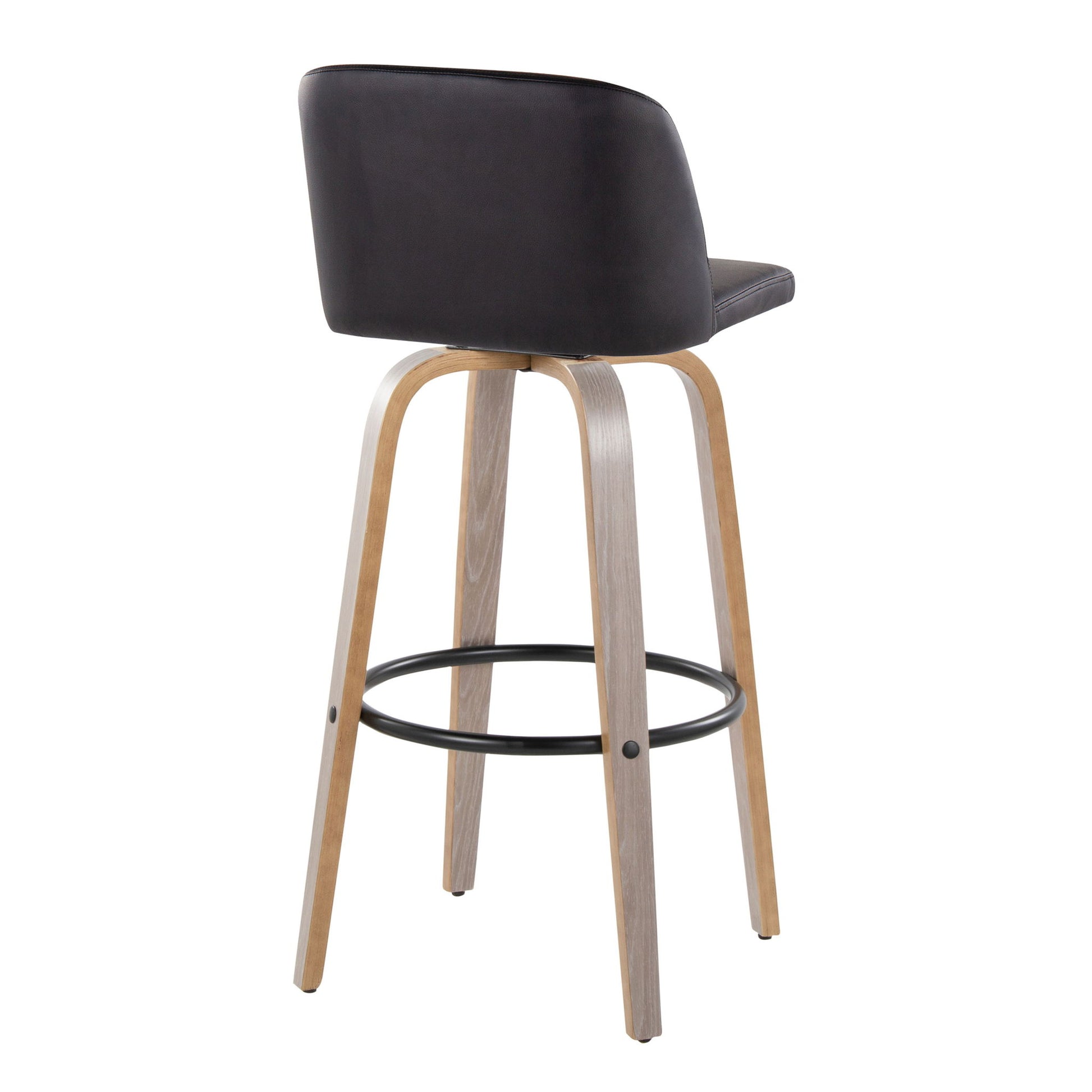 Toriano - Fixed Height Contemporary Barstool With Swivel With Round Footrest (Set of 2) Lumi Source