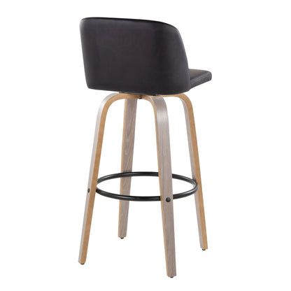 Toriano - Fixed Height Contemporary Barstool With Swivel With Round Footrest (Set of 2) Lumi Source