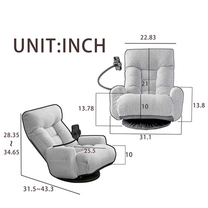 Adjustable Swivel Lounge Chair With 360 Degree Rotating Seat And Headrest Support Home Essentials