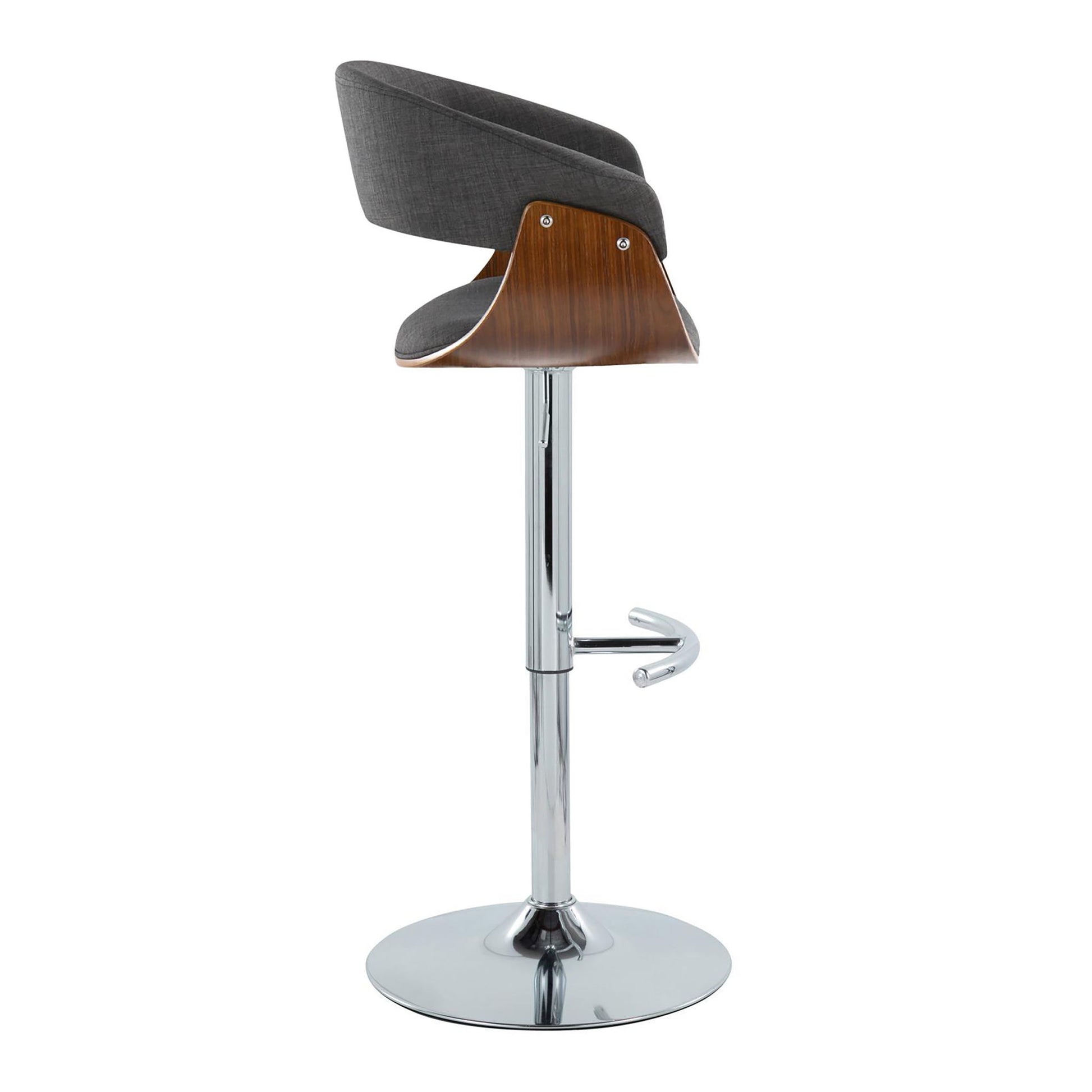 Vintage Mod - Mid Century Modern Adjustable Height Barstool With Swivel With Rounded T Footrest (Set of 2) Lumi Source