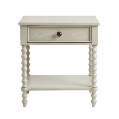 Traditional Durable Nightstand Table With Drawer And Shelf JLA