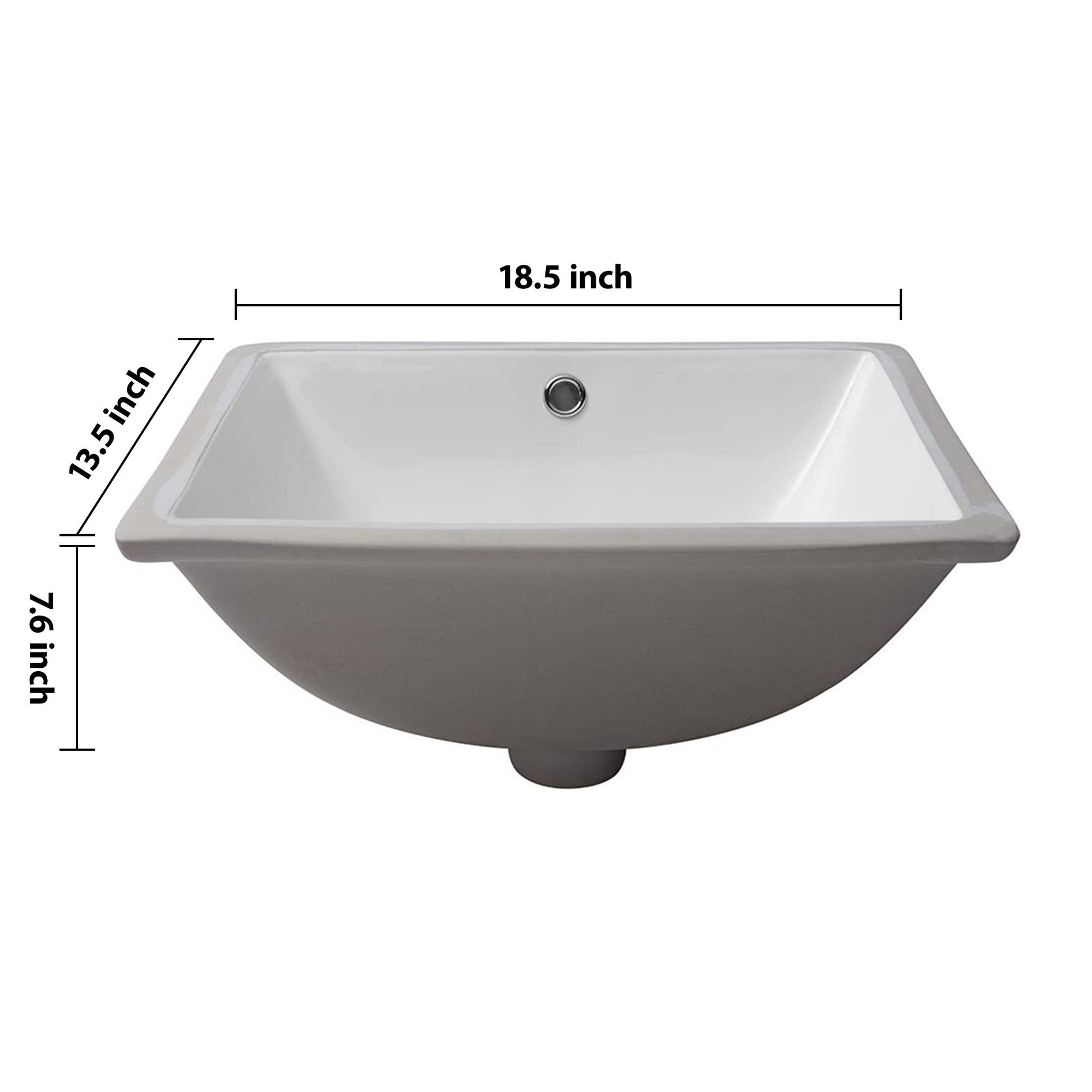 European Style White Ceramic Rectangular Undermount Bathroom Sink With Overflow Daily Nest