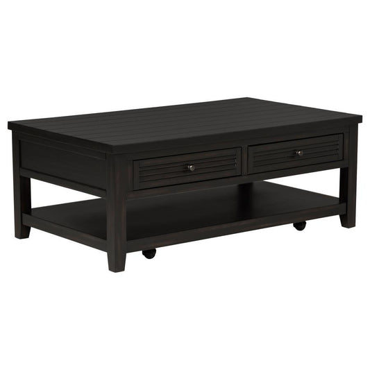 Concord - 2-Drawer Rectangular Coffee Table - Distressed Java Coaster Fine Furniture