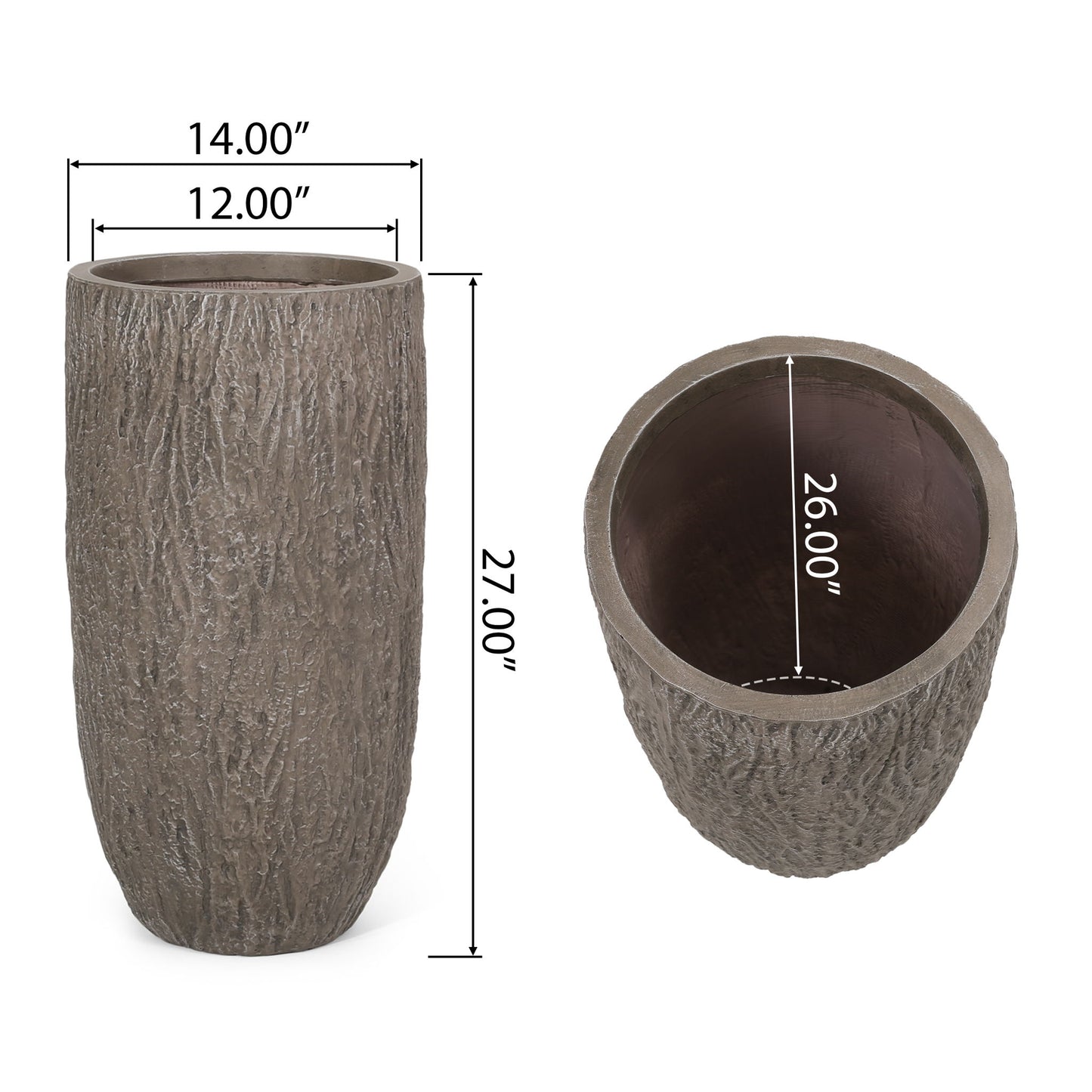 Magnesium Oxide Planter For Outdoor Use - Natural Wood Noble House