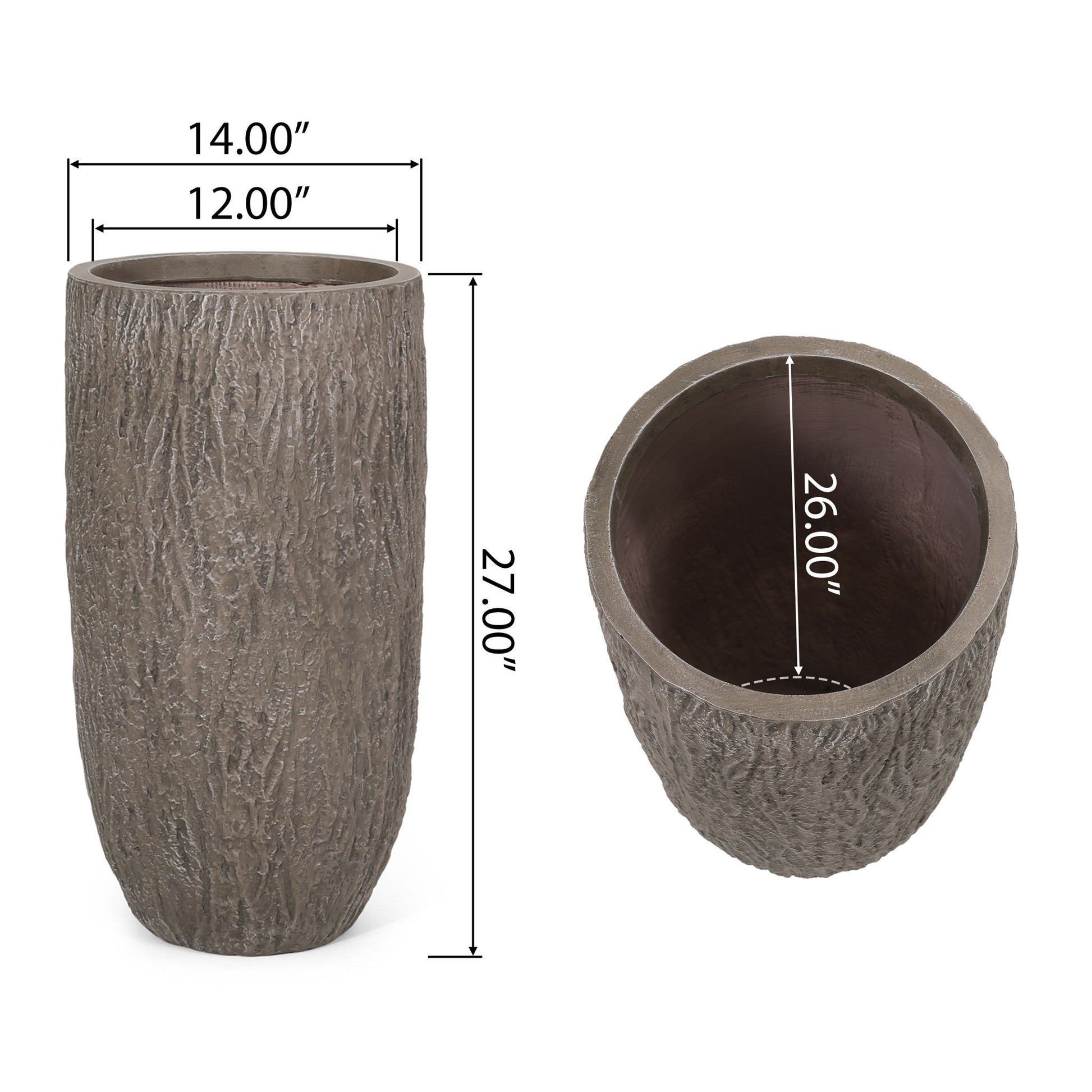 Magnesium Oxide Planter For Outdoor Use - Natural Wood Noble House