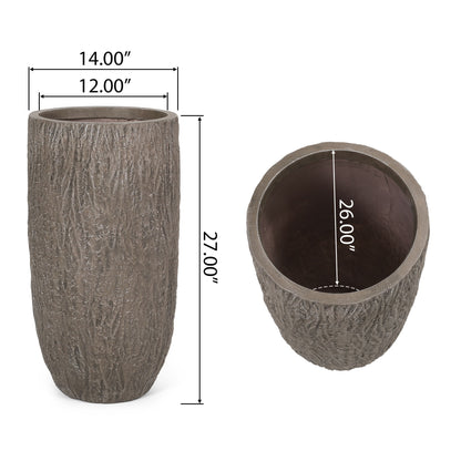 Magnesium Oxide Planter For Outdoor Use - Natural Wood Noble House