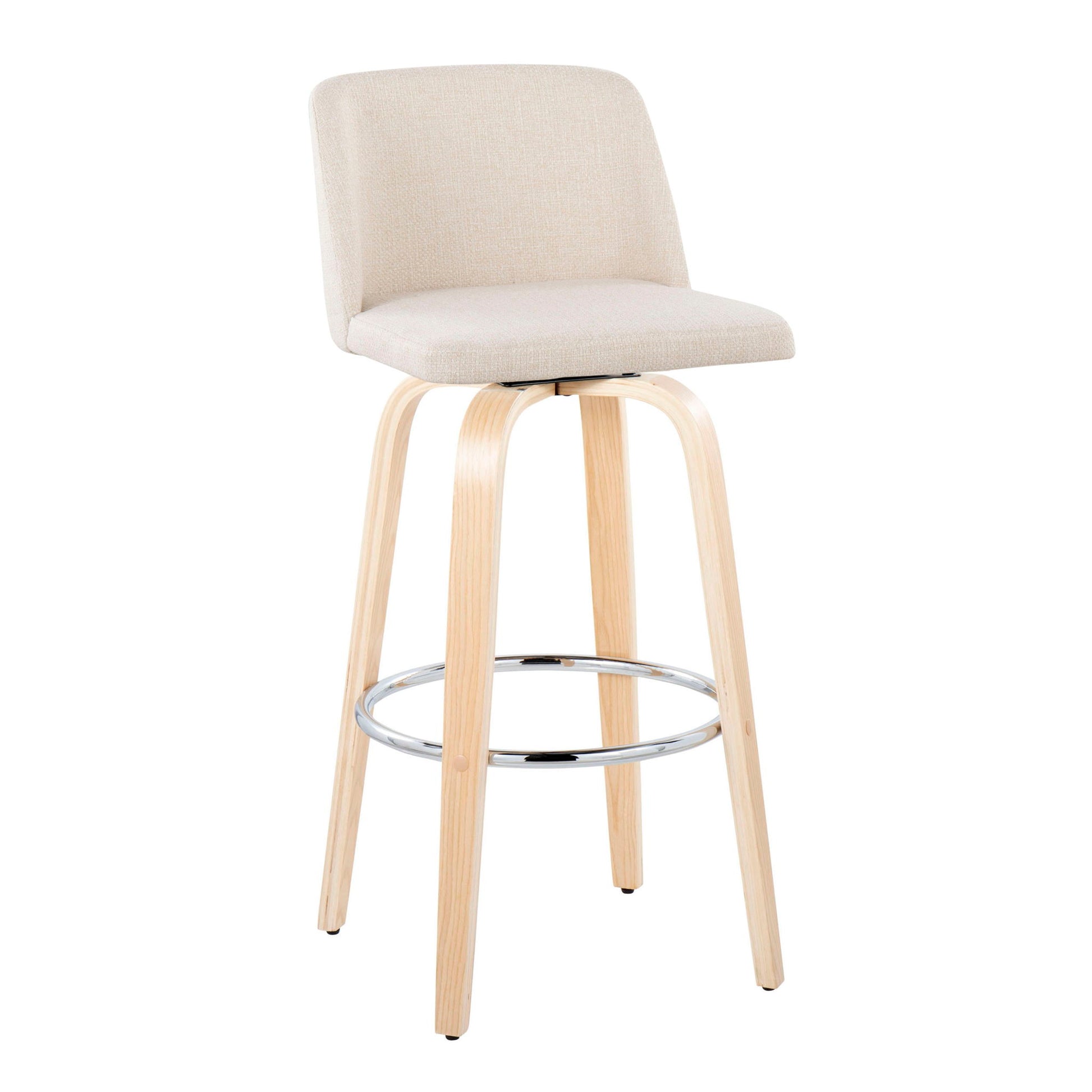 Toriano - Contemporary Fixed Height Barstool & Swivel With Round Footrest (Set of 2) Lumi Source