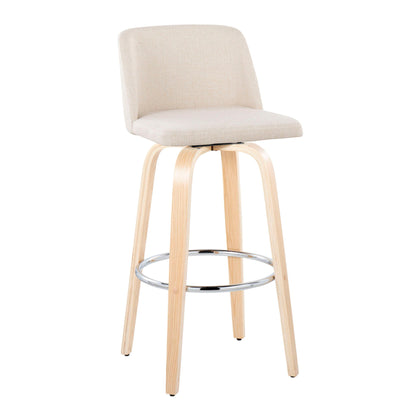 Toriano - Contemporary Fixed Height Barstool & Swivel With Round Footrest (Set of 2) Lumi Source