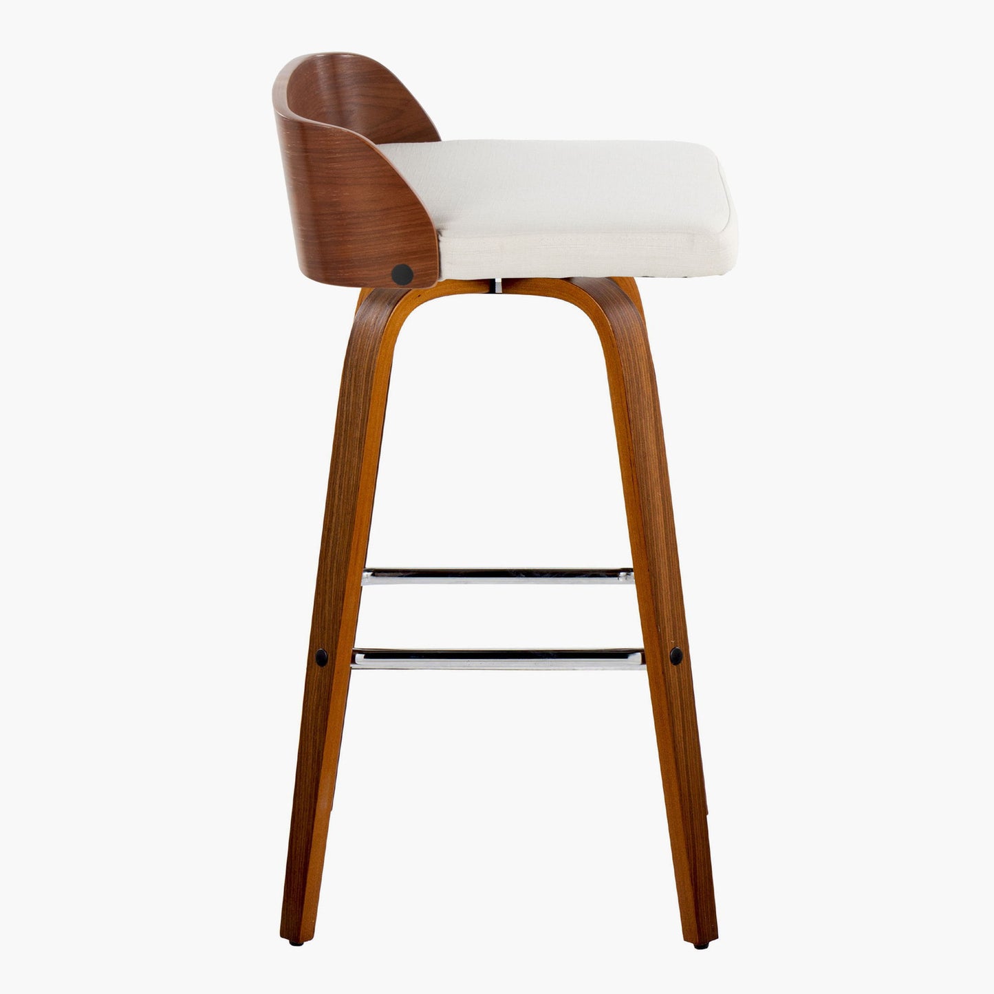 Maya - Mid Century Modern Fixed Height Barstool With Swivel With Square Footrest (Set of 2) Lumi Source