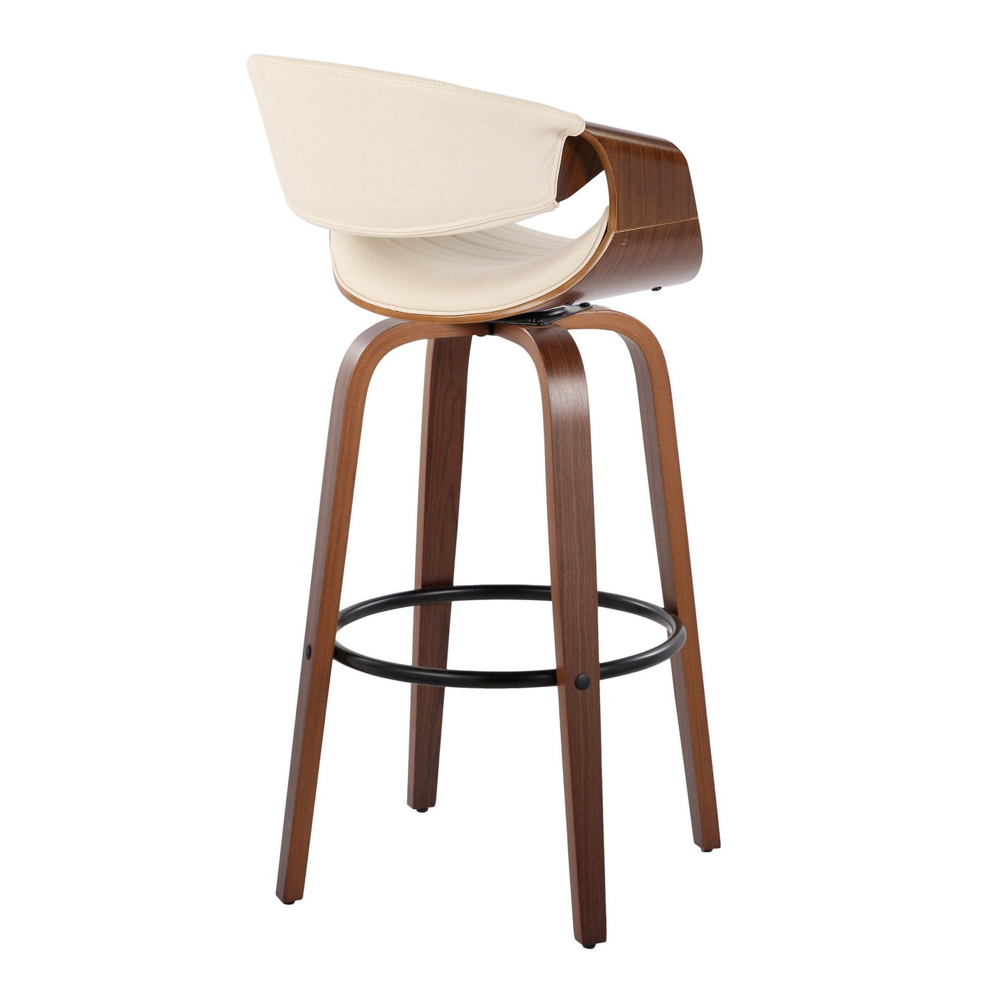 Symphony - Mid Century Modern Fixed Height Barstool With Swivel And Round Footrest (Set of 2) Lumi Source