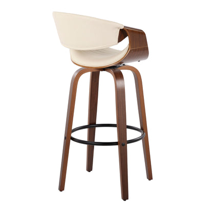 Symphony - Mid Century Modern Fixed Height Barstool With Swivel And Round Footrest (Set of 2) Lumi Source