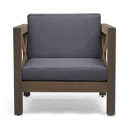 Brava - Mid - Century Modern Club Chair With Water Resistant Cushions Noble House