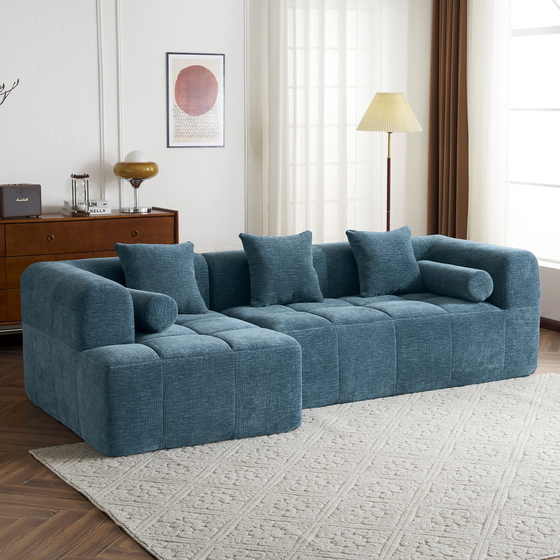 Sectional Free Combined Sofa With 2 Side Pockets Hearth and Haven