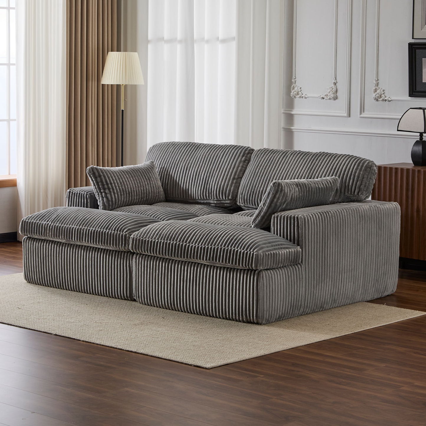 Double Chaise Lounge Chair, Oversized Upholstered Sleeper Cloud Couch Home Essentials