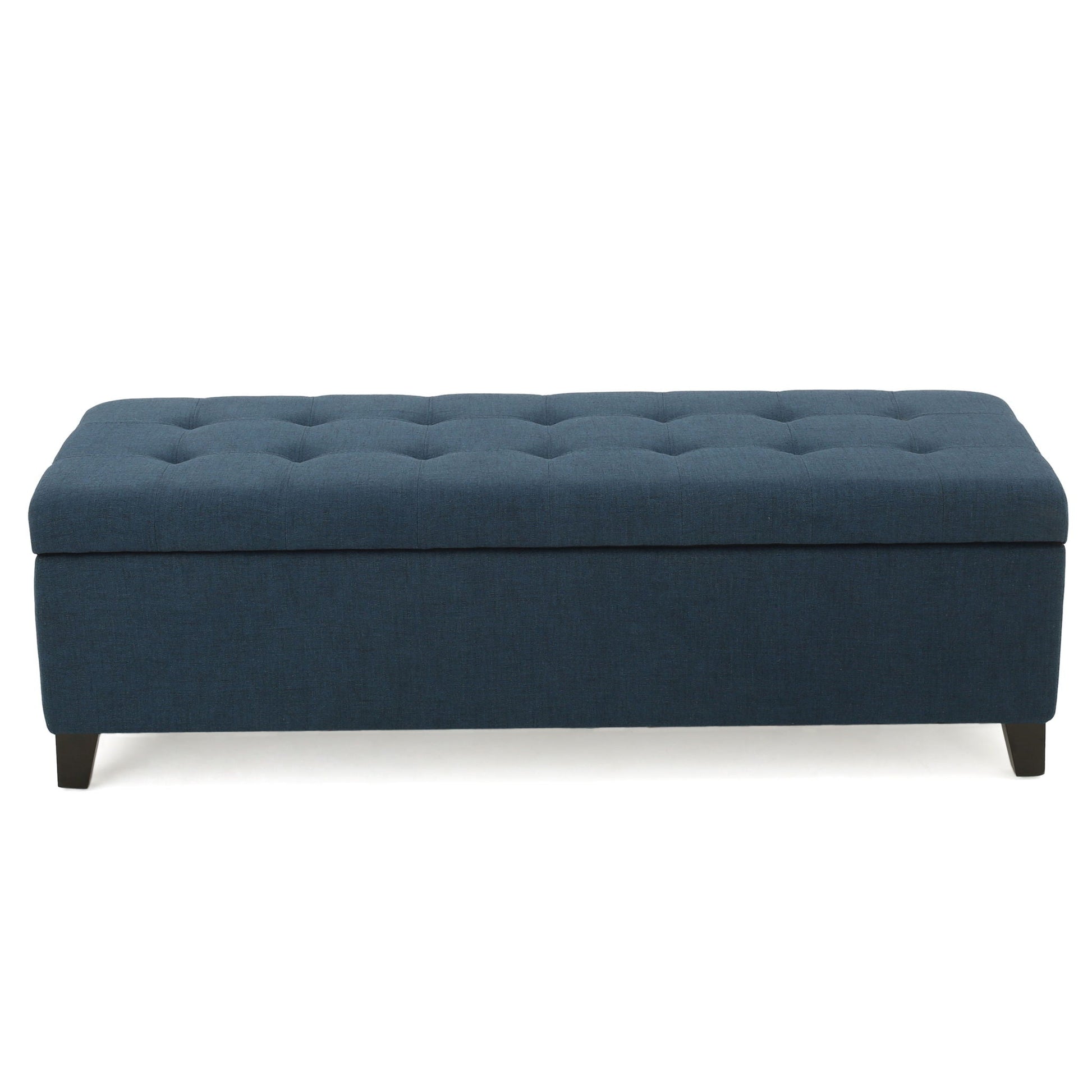 Nebulous - Fabric Upholstered Ottoman With Storage And Diamond Tufted Seat - Navy Blue Noble House