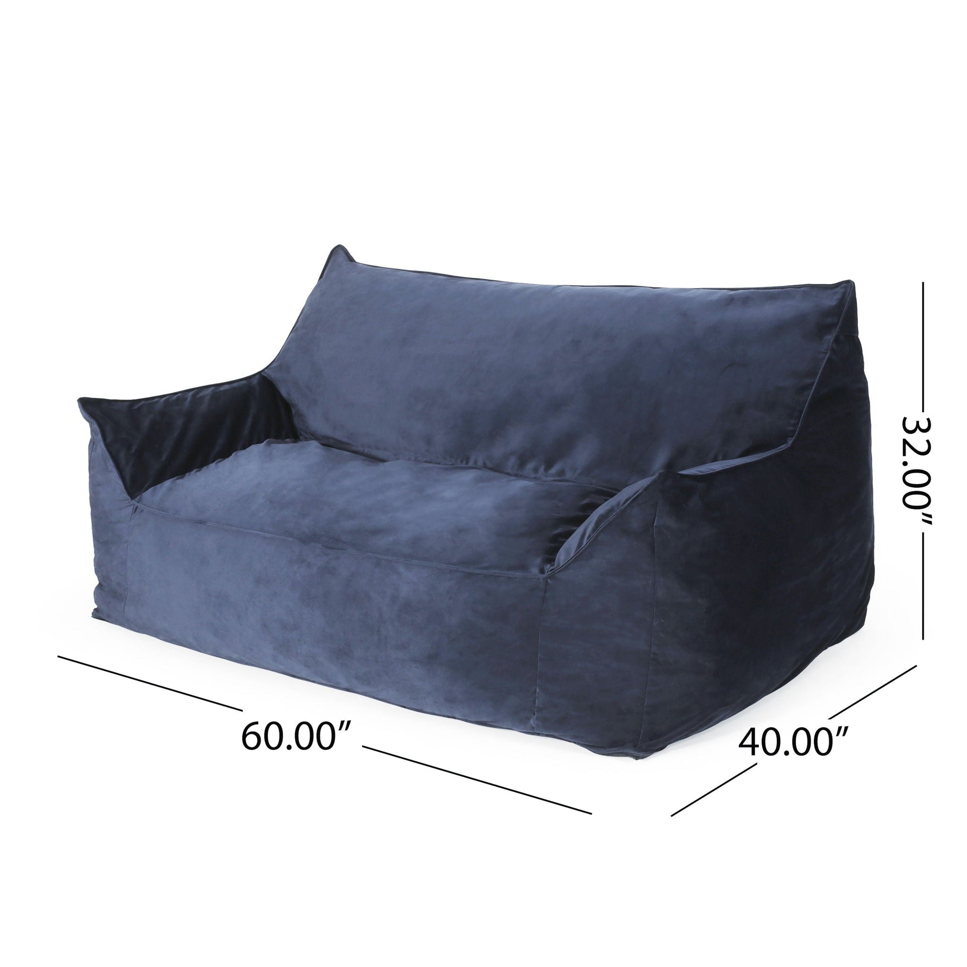 Fila - Velveteen Oversized Seater Bean Bag Chair With Armrests Home Essentials