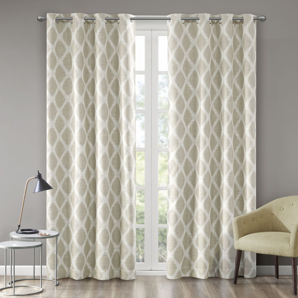 Blakesly - 50" Printed Ikat Blackout Panel - Taupe SunSmart