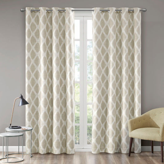 Blakesly - 50" Printed Ikat Blackout Panel - Taupe SunSmart
