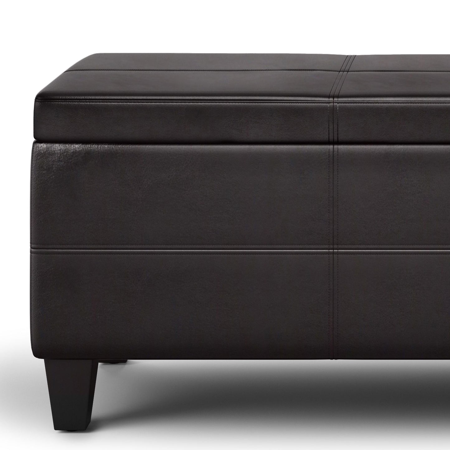 Avalon - Lift Top Rectangular Storage Ottoman - Tanners Brown Simpli-Home