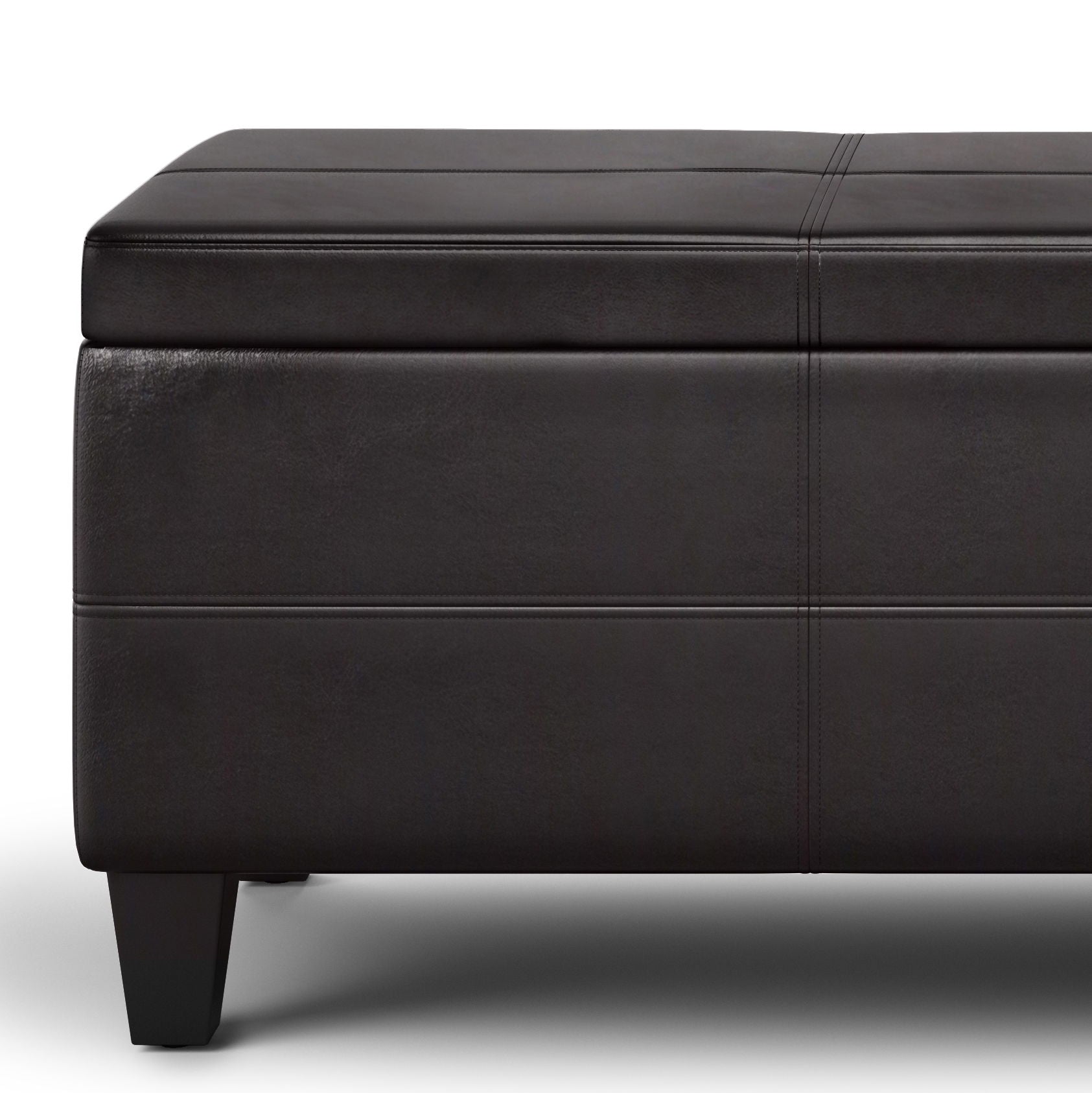 Avalon - Lift Top Rectangular Storage Ottoman - Tanners Brown Simpli-Home