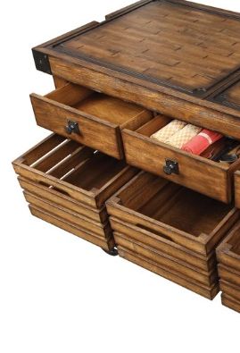 Kaif - Distressed Chestnut Kitchen Cart - Chestnut Acme