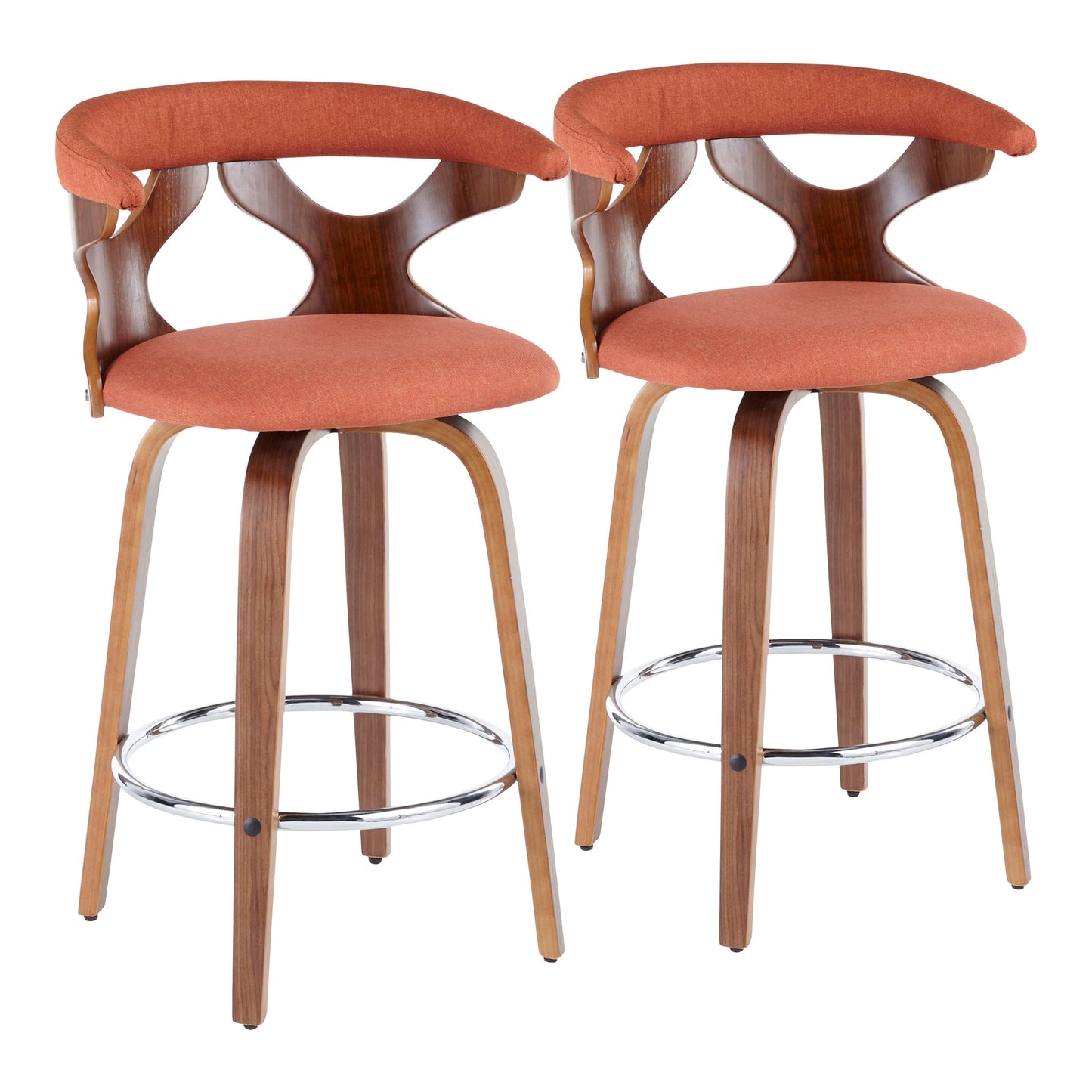 Gardenia - Mid Century Modern Fixed Height Counter Stool With Swivel (Set of 2) Lumi Source