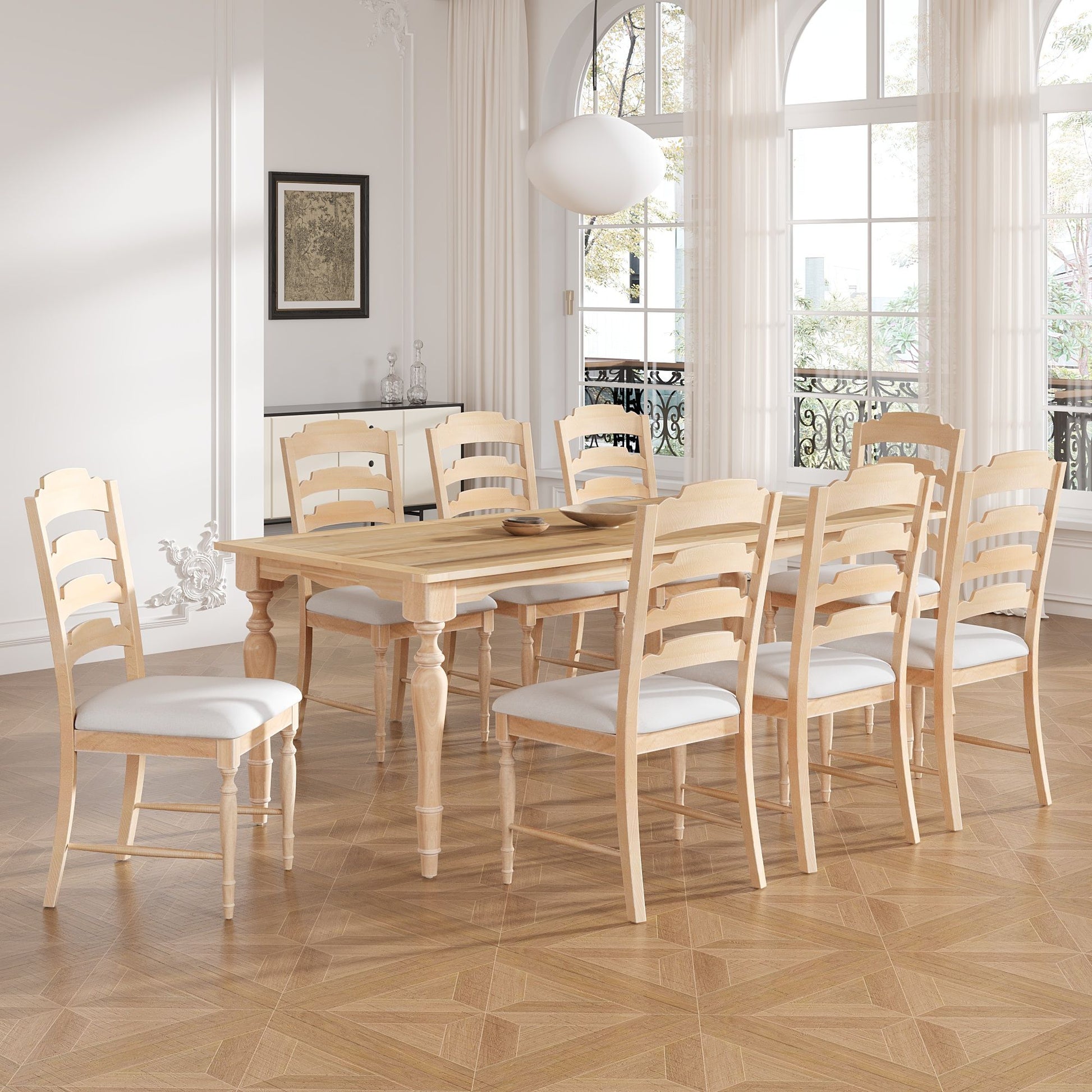 Topmax - Vintage Traditional Extendable Dining Table Set With Removable Leaf Hearth and Haven