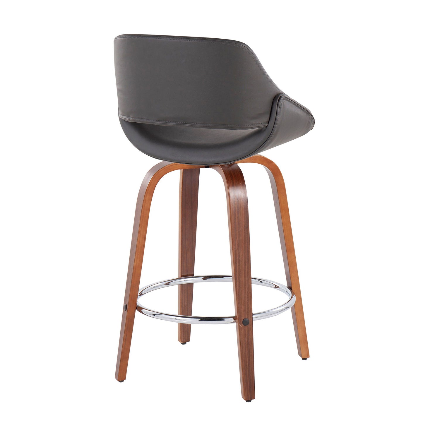 Fabrico - Mid Century Modern, Fixed Height Counter Stool With Round Footrest (Set of 2) Lumi Source